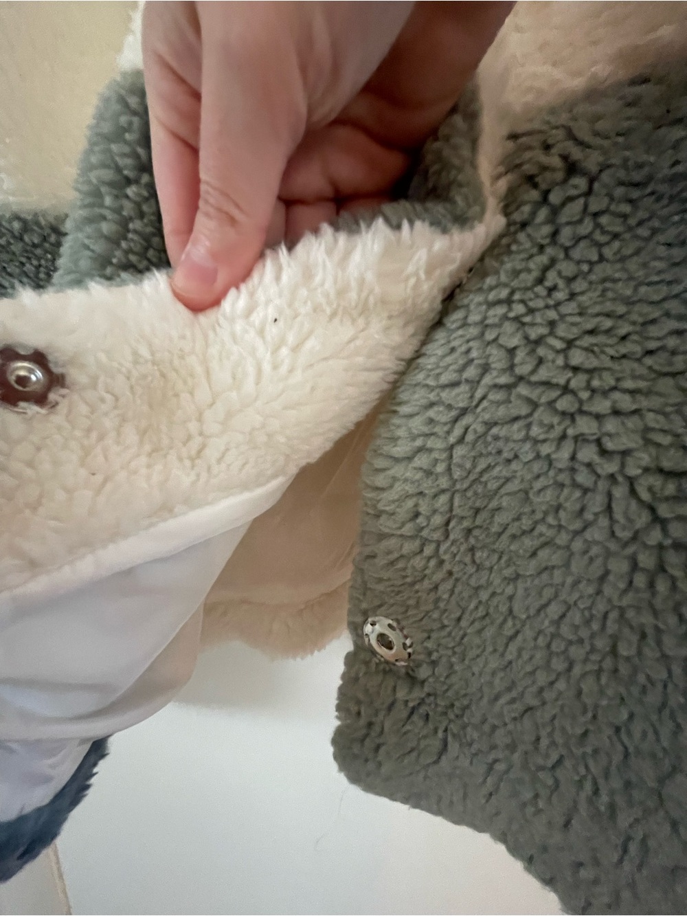 VIGOSS Cozy Colorblock Sherpa Jacket - Cream, Pink, Blue, Green - Size XL - Picture 4 of 9
